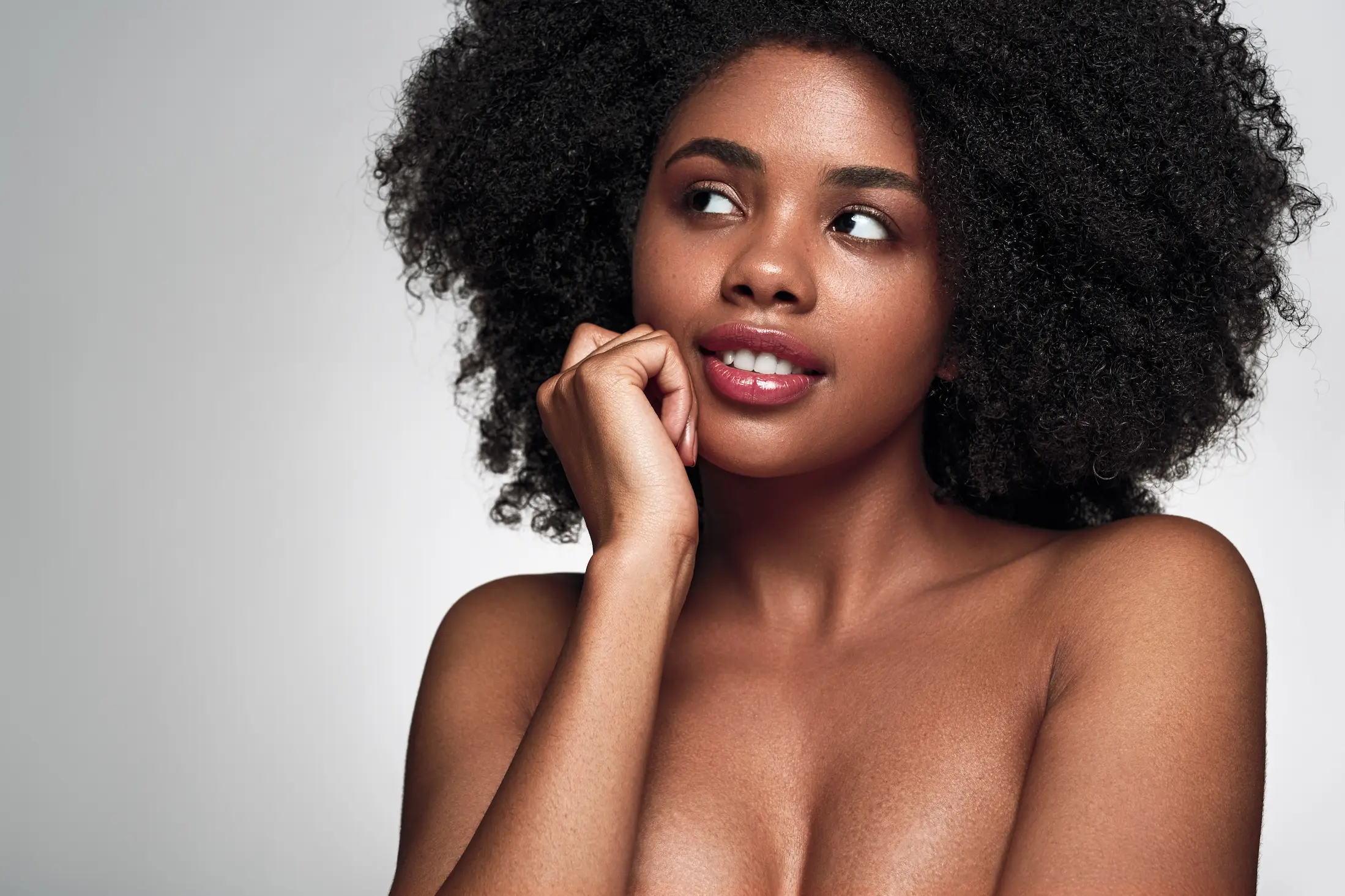 dreamy African American woman